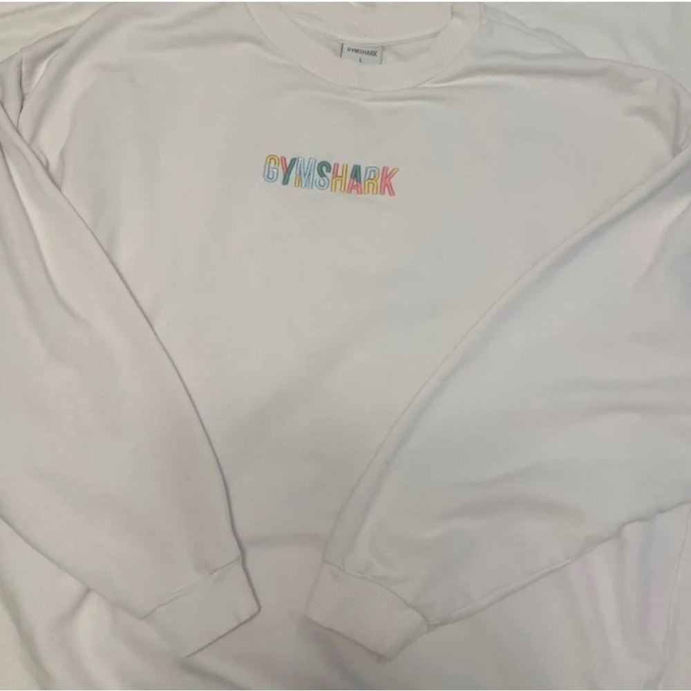 Gymshark Multicolor Logo White Sweatshirt